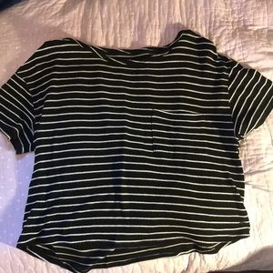 balck and white striped shirt